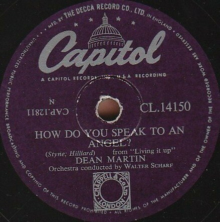 【中古】英78RPM/SP Dean Martin / Dean Martin, Jer How Do You Speak To An Angel / Evry Streets A Boule CL14150 CAPITOL RECORDS /00500