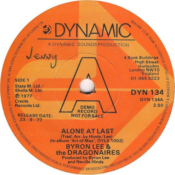 쥳ɥƥ ŷԾŹ㤨֡š۱7 Byron Lee & The Dragonaires Alone At Last / Fifth Of Beethoven DYN134 Dynamic Sounds /00080פβǤʤ1,078ߤˤʤޤ