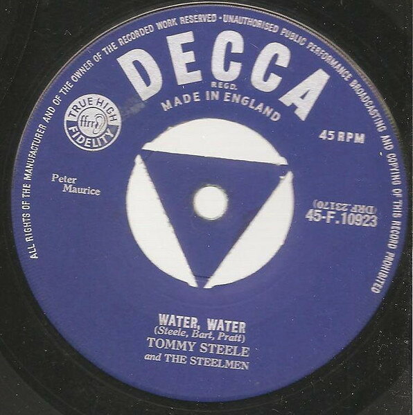 7” Tommy Steele &amp; The Steelmen Water, Water 45F10923 DECCA /00080