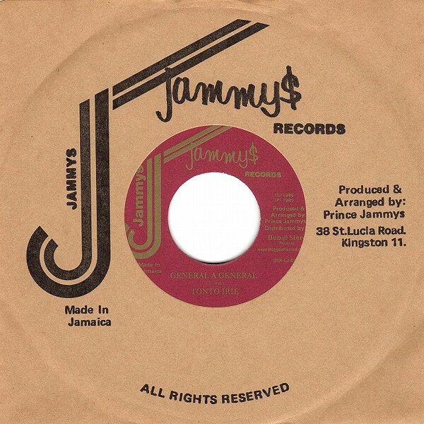 7” Tonto Irie General A General DSRLJ016 Jammys/Dub Store Rec /00080