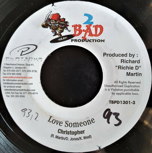 【中古】ジャマイカ7" Christopher Love Someone TBPD13013 2 Bad Productions /00080 【中古】ジャマイカ7" Christopher Love Someone TBPD13013 2 Bad Productions /00080