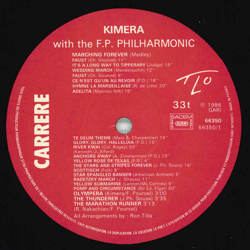 【中古】仏LP Kimera, The F.P.Philharmonic Marching Forever 66350TLO CARRERE /00260
