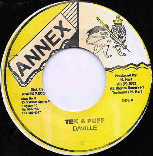 【中古】ジャマイカ7" Daville Tek A Puff NONE Annex /00080 【中古】ジャマイカ7" Daville Tek A Puff NONE Annex /00080