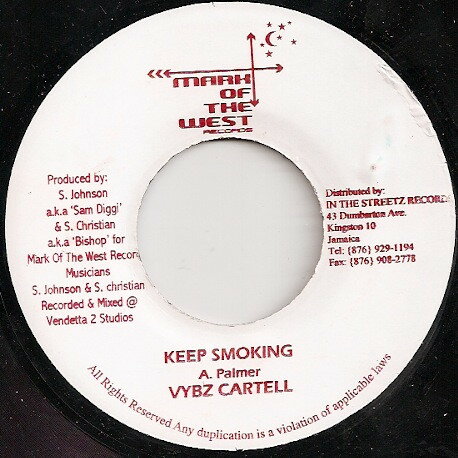 【中古】ジャマイカ7&quot; Vybz Kartel / Tornado Keep Smoking / Every Where We Go NONE Mark Of The West /00080