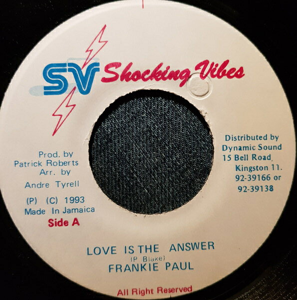 【中古】ジャマイカ7" Frankie Paul Love Is The Answer NONE Shocking Vibes /00080