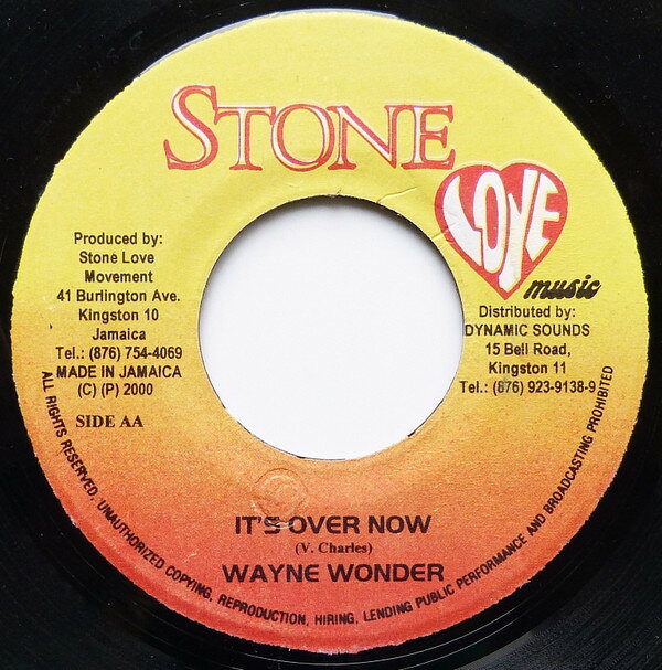 【中古】ジャマイカ7" Wayne Wonder Its Over Now NONE Stone Love Music /00080