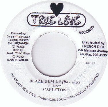 【中古】ジャマイカ7" Capleton Blaze Dem Up NONE True Love Records /00080 【中古】ジャマイカ7" Capleton Blaze Dem Up NONE True Love Records /00080