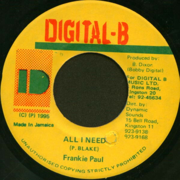 ・アーティスト Frankie Paul ・タイトル All I Need ・レーベル・型番 DIGITAL-B NONE ・フォーマット 7インチレコード ・コンディション(盤) 良い (VG+) ・コンディション(ジャケット) ・コンディション(帯) オビなし ・特記事項 【盤汚れ】【盤に浅い跡】 サンプル画像です。実際の商品の画像ではありません 商品写真はバーコード/カタログ番号に対応したサンプル画像ですので、お送りする商品の画像ではありません。帯やライナーなどの付属品は、特記事項に記載されている場合のみ含まれます。プロモやカラーレコードなどの仕様についても、該当する場合のみ特記事項に記載しています。 【ご購入前に必ずご確認ください】 ・本店サイト(www.recordcity.jp)とは価格、送料が違います ・本店サイト、その他支店のオーダーとは同梱発送できません ・注文確定後に別の注文を頂いた場合、注文同士の同梱は致しかねます。 ・別倉庫から発送しているため、店頭受け渡しは対応しておりません ・一部商品は他の通販サイトでも販売しているため、ご注文のタイミングによっては商品のご用意ができない場合がございます。 ・土日祝日はお休みです 金曜・祝前日9時以降のご連絡またはご入金は、返答または発送が週明け・祝日明けに順次対応となります。 ・ご購入後のキャンセル不可 ご購入後のキャンセルはいかなる理由においてもお受けできません。ご了承の上、ご購入くださいませ。 ・日本郵便(ゆうパック/ゆうメール)によるお届けになります。 ・中古品であることをご理解ください 当ストアでは中古商品を主に販売しております。中古品であることをご理解の上ご購入ください。また、一部商品はRecordCityオンラインストアで試聴可能です。 ・返品について お客様のご都合による返品は一切承っておりません。 表記の内容と実際の商品に相違がある場合、また針飛び等で返品・返金をご希望される場合は、商品の到着後1週間以内にご連絡ください。商品の返送をこちらで確認後、キャンセル・返金を行います。 コンディションVG以下の商品は返品できません。プレイに影響のない表面のこすれ傷、プレス起因のノイズ盤は返品の対象外です。 【コンディション表記】 ・ほぼ新品(M-)(Like New) 完全な新品。未使用。当店ではほぼ使用しません ・非常に良い(EX)(Excellent) 中古盤として美品な状態。わずかな経年を感じるものの傷みを感じさせない、当店基準で最高の状態 ・良い(VG+)(Very Good Plus) 丁寧に扱われた中古品で、軽い使用感がみられる。 ・可(VG)(Acceptable) 使い込まれた中古品で、「良い」よりもさらに使用感がみられる。 ・悪い(VG-)(Bad) 状態が悪いアイテム。使用の保障はなく、再生不可、針飛び、目立つノイズがあるかもしれない。状態によるクレーム不可。返品不可。 ・非常に悪い(G)(Very Bad) 「悪い」よりさらに状態が悪いアイテム。使用の保障はなく、再生不可、針飛び、目立つノイズがあるかもしれない。状態によるクレーム不可。返品不可。 ・ジャンク(Fair)(Junk/Fair) 割れている、反っている、水ダメージがある、カビ、ジャケットが分離している、ひどい書き込み、ひどい擦れなど最低の状態。使用の保障はなく、再生不可、針飛び、目立つノイズがあるかもしれない。状態によるクレーム不可。返品不可。 ・ジャンク(Poor)(Junk/Poor) 割れている、反っている、水ダメージがある、カビ、ジャケットが分離している、ひどい書き込み、ひどい擦れなど最低の状態。使用の保障はなく、再生不可、針飛び、目立つノイズがあるかもしれない。状態によるクレーム不可。返品不可。