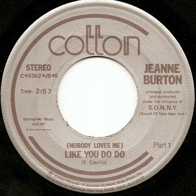 쥳ɥƥ ŷԾŹ㤨֡š7" Jenny Burton (Nobody Loves Me Like You Do Do C6362JBS Cotton Records /00080פβǤʤ493ߤˤʤޤ
