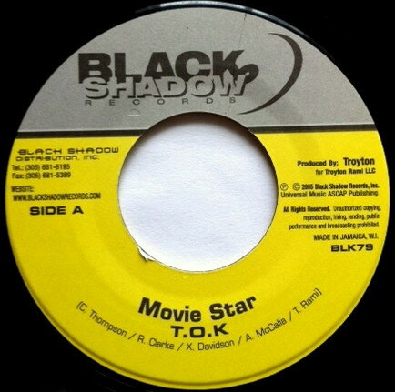 【中古】ジャマイカ7" T.O.K. Movie Star BLK79 Black Shadow Records /00080 【中古】ジャマイカ7" T.O.K. Movie Star BLK79 Black Shadow Records /00080