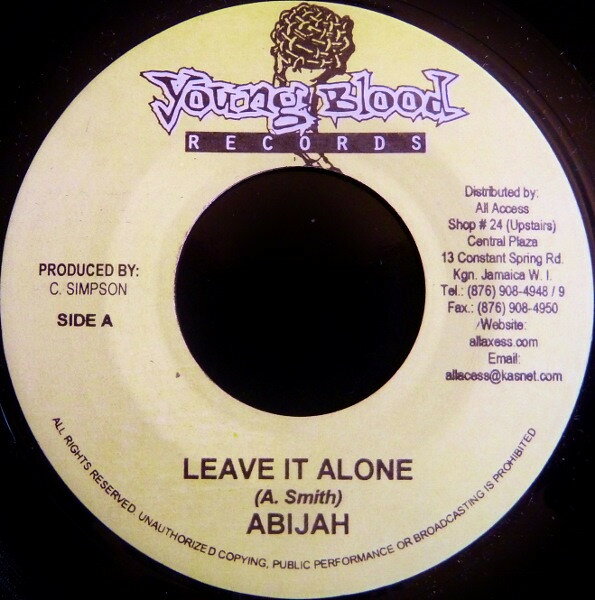 ジャマイカ7" Abijah Leave It Alone NONE Young Blood Records /00080
