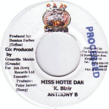【中古】ジャマイカ7" Anthony B Miss Hotie Dah NONE Jah Dawg /00080 【中古】ジャマイカ7" Anthony B Miss Hotie Dah NONE Jah Dawg /00080