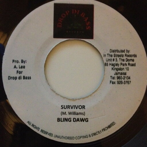 【中古】ジャマイカ7" Bling Dawg, Madd Anju Survivor / Country B NONE Drop Di Bass Records /00080 【中古】ジャマイカ7" Bling Dawg, Madd Anju Survivor / Country B NONE Drop Di Bass Records /00080