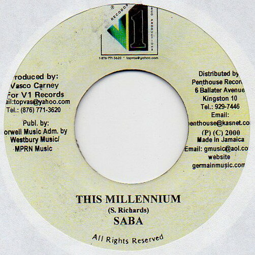 【中古】ジャマイカ7" Saba Tooth This Millennium NONE V1 Records /00080
