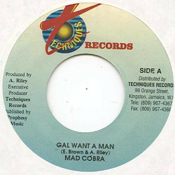 【中古】ジャマイカ7" Mad Cobra Gal Want A Man NONE Techniques /00080 【中古】ジャマイカ7" Mad Cobra Gal Want A Man NONE Techniques /00080