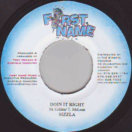 ジャマイカ7" Sizzla Doin It Right NONE First Name Music /00080