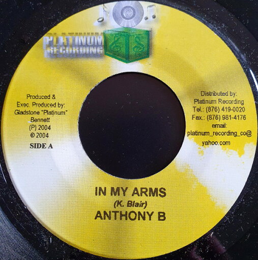【中古】ジャマイカ7" Anthony B In My Arms NONE Platinum Recording (2) /00080 【中古】ジャマイカ7" Anthony B In My Arms NONE Platinum Recording (2) /00080