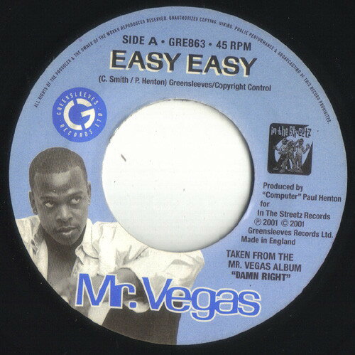 Other - 【中古】英7" Mr. Vegas Easy Easy / Rise GRE863 Greensleeves Records /00080