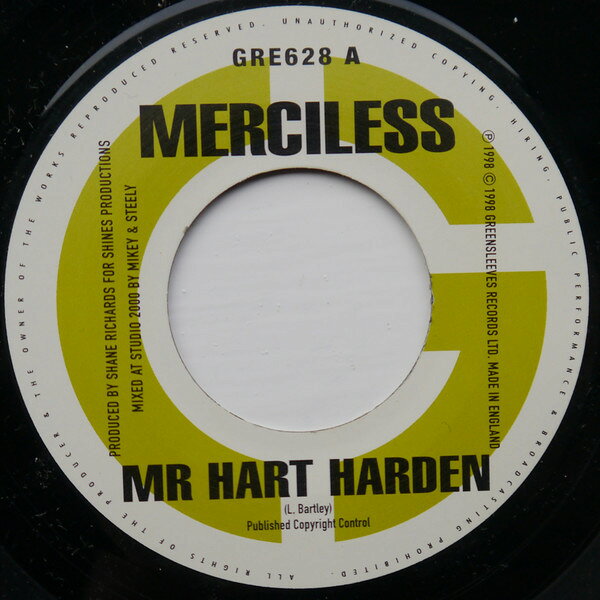 英7" Merciless / Round Head Mr. Hart Harden / Cruise Control GRE628 Greensleeves Records /00080