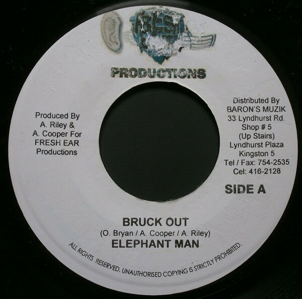 【中古】ジャマイカ7" Elephant Man / Rdx Bruck Out / Gangsta Party NONE Fresh Ear /00080