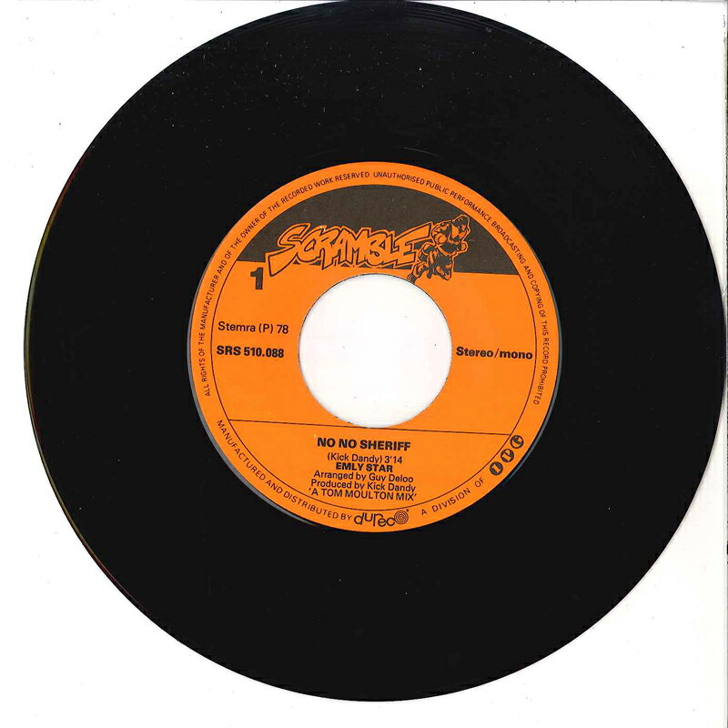 藝人名: Q - 【中古】国不明7" Emly Star No No Sheriff / No No Sheriff(Instrumental) SRS510088 SCRAMBLE /00080