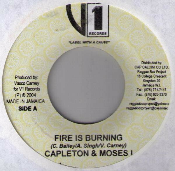 【中古】ジャマイカ7" Capleton & Moses I / Moses I Fire Is Burning / More Than A Dream NONE V1 Records /00080