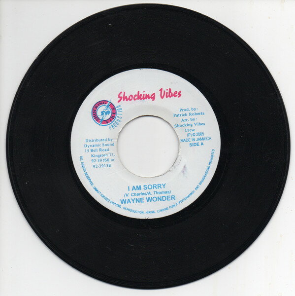 【中古】ジャマイカ7&quot; Wayne Wonder I Am Sorry NONE Shocking Vibes /00080