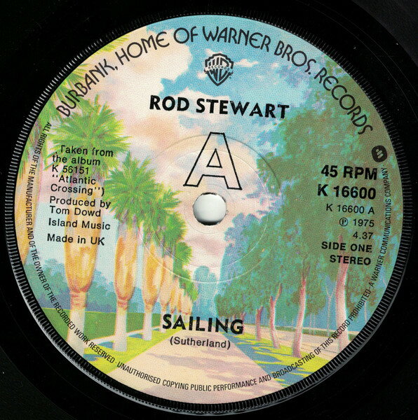 【中古】7” Rod Stewart Sailing K16600 Warner Bros. Records /00080