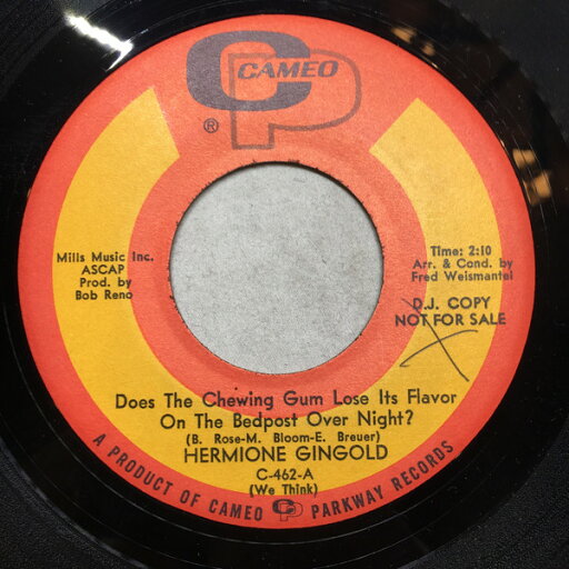 【中古】米7" Hermione Gingold Does Your Chewing Gum Lose Its Flavour (On The Bedpost Overnight) / Ive Got The Rudy Vallee Blues C462 Cameo 【中古】米7" Hermione Gingold Does Your Chewing Gum Lose Its Flavour (On The Bedpost Overnight) / Ive Got The Rudy Vallee Blues C462 Cameo