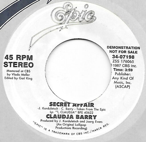 【中古】米7" Claudja Barry Secret Affair 3407198 Epic /00080 【中古】米7" Claudja Barry Secret Affair 3407198 Epic /00080
