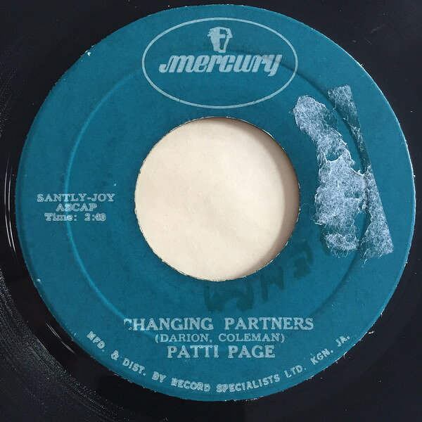 【中古】ジャマイカ7" Patti Page Changing Partners / Butterflies CHANGINGPARTNERS Mercury /00080