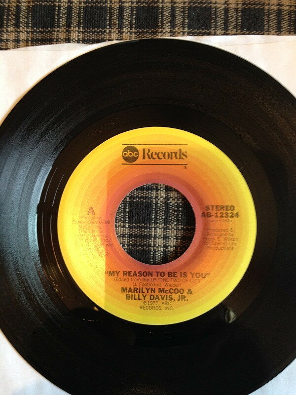 【中古】米7" Marilyn McCoo & Billy Davis Jr. My Reason To Be Is You AB12324 ABC Records /00080
