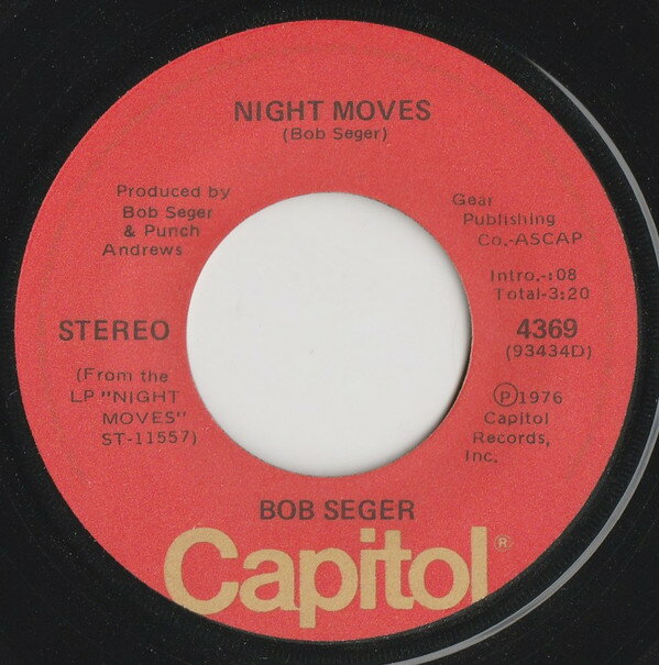 【中古】加7" Bob Seger Night Moves 4369 Capitol Records /00080