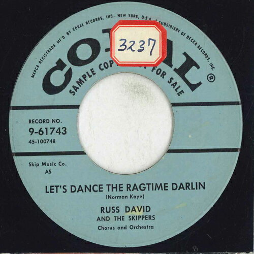 【中古】加7" Russ David And The Skippers Lets Dance The Ragtime Darlin 961743 CORAL /00080 【中古】加7" Russ David And The Skippers Lets Dance The Ragtime Darlin 961743 CORAL /00080