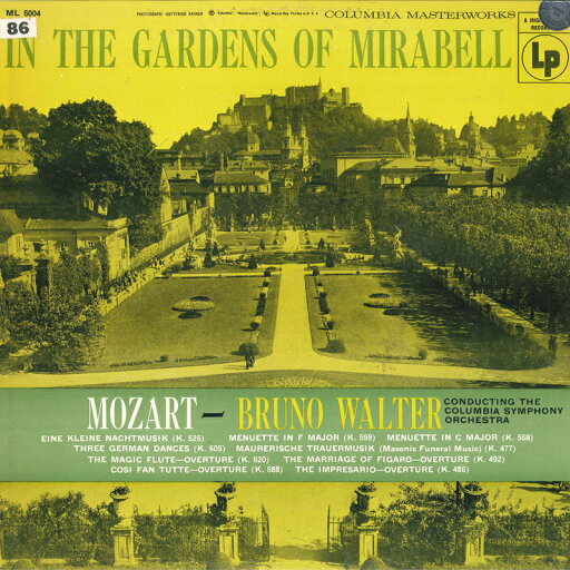【中古】米LP Mozart Bruno Walter Columbia Symphony Orchestra In The Garden Of Mirabell ML5004 COLUMBIA /00260 【中古】米LP Mozart Bruno Walter Columbia Symphony Orchestra In The Garden Of Mirabell ML5004 COLUMBIA /00260