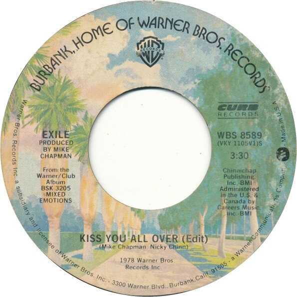 【中古】米7" Exile Kiss You All Over WBS8589 Warner Bros. Records, Curb Records /00080