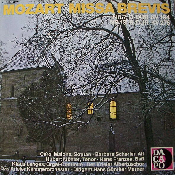 【中古】独LP Wolfgang Amadeus Mozart Missa Brevis C04728094 Dacapo (2) /00260