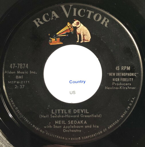 【中古】米7" Neil Sedaka Little Devil 477874 RCA /00080 【中古】米7" Neil Sedaka Little Devil 477874 RCA /00080