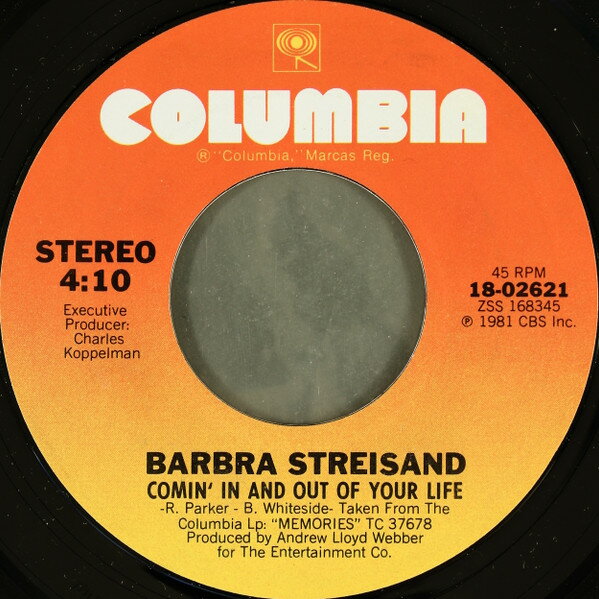 【中古】米7" Barbra Streisand Comin In And Out Of Your Life 1802621 Columbia /00080