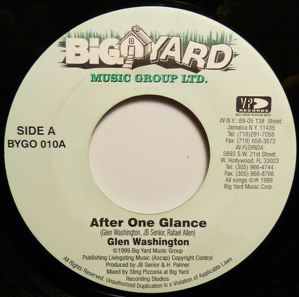 【中古】米7&quot; Glen Washington After One Glance none Big Yard Music Group Ltd. /00080