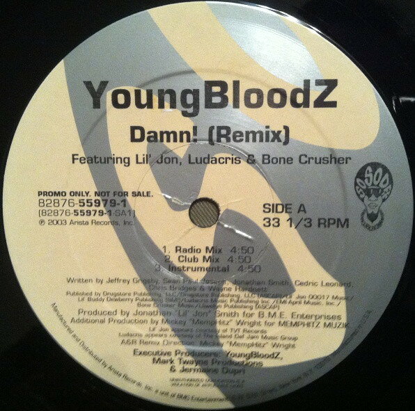 【中古】米12" YoungBloodZ Lean Low / Damn! (Remix) 82876559791 So So Def /00250