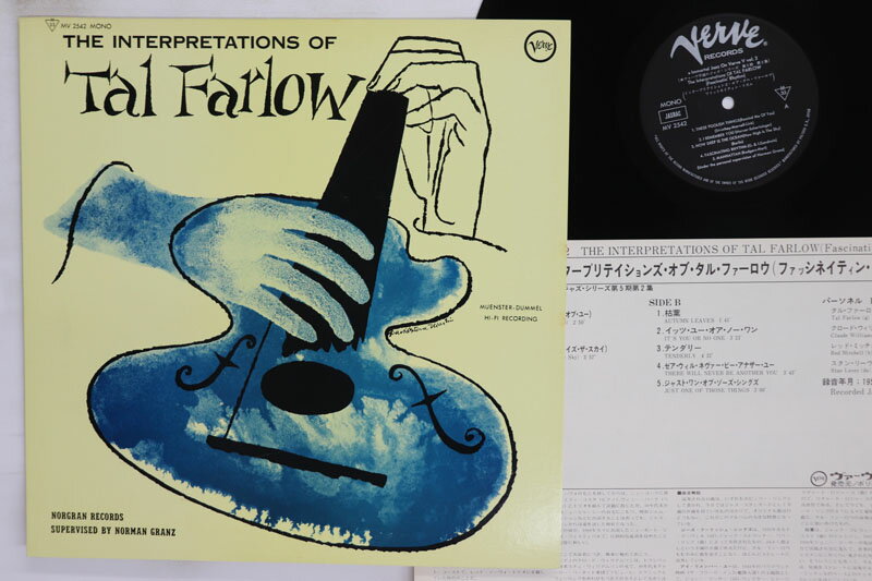 ・アーティスト Tal Farlow ・タイトル Interpretations Of Tal Farlow ・レーベル・型番 VERVE MV2542 ・フォーマット LPレコード ・コンディション(盤) 良い (VG+) ・コンディション(ジャケット) 良い (VG+) ・コンディション(帯) オビなし ・特記事項 【ライナー付き】 実際に発送される商品の画像です 【ご購入前に必ずご確認ください】 ・本店サイト(www.recordcity.jp)とは価格、送料が違います ・本店サイト、その他支店のオーダーとは同梱発送できません ・注文確定後に別の注文を頂いた場合、注文同士の同梱は致しかねます。 ・別倉庫から発送しているため、店頭受け渡しは対応しておりません ・一部商品は他の通販サイトでも販売しているため、ご注文のタイミングによっては商品のご用意ができない場合がございます。 ・土日祝日はお休みです 金曜・祝前日9時以降のご連絡またはご入金は、返答または発送が週明け・祝日明けに順次対応となります。 ・ご購入後のキャンセル不可 ご購入後のキャンセルはいかなる理由においてもお受けできません。ご了承の上、ご購入くださいませ。 ・日本郵便(ゆうパック/ゆうメール)によるお届けになります。 ・中古品であることをご理解ください 当ストアでは中古商品を主に販売しております。中古品であることをご理解の上ご購入ください。また、一部商品はRecordCityオンラインストアで試聴可能です。 ・返品について お客様のご都合による返品は一切承っておりません。 表記の内容と実際の商品に相違がある場合、また針飛び等で返品・返金をご希望される場合は、商品の到着後1週間以内にご連絡ください。商品の返送をこちらで確認後、キャンセル・返金を行います。 コンディションVG以下の商品は返品できません。プレイに影響のない表面のこすれ傷、プレス起因のノイズ盤は返品の対象外です。 【コンディション表記】 ・ほぼ新品(M-)(Like New) 完全な新品。未使用。当店ではほぼ使用しません ・非常に良い(EX)(Excellent) 中古盤として美品な状態。わずかな経年を感じるものの傷みを感じさせない、当店基準で最高の状態 ・良い(VG+)(Very Good Plus) 丁寧に扱われた中古品で、軽い使用感がみられる。 ・可(VG)(Acceptable) 使い込まれた中古品で、「良い」よりもさらに使用感がみられる。 ・悪い(VG-)(Bad) 状態が悪いアイテム。使用の保障はなく、再生不可、針飛び、目立つノイズがあるかもしれない。状態によるクレーム不可。返品不可。 ・非常に悪い(G)(Very Bad) 「悪い」よりさらに状態が悪いアイテム。使用の保障はなく、再生不可、針飛び、目立つノイズがあるかもしれない。状態によるクレーム不可。返品不可。 ・ジャンク(Fair)(Junk/Fair) 割れている、反っている、水ダメージがある、カビ、ジャケットが分離している、ひどい書き込み、ひどい擦れなど最低の状態。使用の保障はなく、再生不可、針飛び、目立つノイズがあるかもしれない。状態によるクレーム不可。返品不可。 ・ジャンク(Poor)(Junk/Poor) 割れている、反っている、水ダメージがある、カビ、ジャケットが分離している、ひどい書き込み、ひどい擦れなど最低の状態。使用の保障はなく、再生不可、針飛び、目立つノイズがあるかもしれない。状態によるクレーム不可。返品不可。