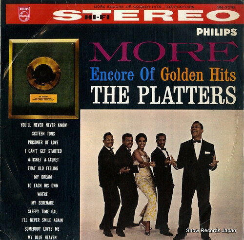・アーティスト Platters ・タイトル More Encore Of Golden Hits ・レーベル・型番 Philips SM7018 ・フォーマット LPレコード ・コンディション(盤) 良い (VG+) ・コンディション(ジャケット) 非常に良い(EX) ・コンディション(帯) オビなし ・特記事項 【盤に小さいキズ】 サンプル画像です。実際の商品の画像ではありません 商品写真はバーコード/カタログ番号に対応したサンプル画像ですので、お送りする商品の画像ではありません。帯やライナーなどの付属品は、特記事項に記載されている場合のみ含まれます。プロモやカラーレコードなどの仕様についても、該当する場合のみ特記事項に記載しています。 【ご購入前に必ずご確認ください】 ・本店サイト(www.recordcity.jp)とは価格、送料が違います ・本店サイト、その他支店のオーダーとは同梱発送できません ・注文確定後に別の注文を頂いた場合、注文同士の同梱は致しかねます。 ・別倉庫から発送しているため、店頭受け渡しは対応しておりません ・一部商品は他の通販サイトでも販売しているため、ご注文のタイミングによっては商品のご用意ができない場合がございます。 ・土日祝日はお休みです 金曜・祝前日9時以降のご連絡またはご入金は、返答または発送が週明け・祝日明けに順次対応となります。 ・ご購入後のキャンセル不可 ご購入後のキャンセルはいかなる理由においてもお受けできません。ご了承の上、ご購入くださいませ。 ・日本郵便(ゆうパック/ゆうメール)によるお届けになります。 ・中古品であることをご理解ください 当ストアでは中古商品を主に販売しております。中古品であることをご理解の上ご購入ください。また、一部商品はRecordCityオンラインストアで試聴可能です。 ・返品について お客様のご都合による返品は一切承っておりません。 表記の内容と実際の商品に相違がある場合、また針飛び等で返品・返金をご希望される場合は、商品の到着後1週間以内にご連絡ください。商品の返送をこちらで確認後、キャンセル・返金を行います。 コンディションVG以下の商品は返品できません。プレイに影響のない表面のこすれ傷、プレス起因のノイズ盤は返品の対象外です。 【コンディション表記】 ・ほぼ新品(M-)(Like New) 完全な新品。未使用。当店ではほぼ使用しません ・非常に良い(EX)(Excellent) 中古盤として美品な状態。わずかな経年を感じるものの傷みを感じさせない、当店基準で最高の状態 ・良い(VG+)(Very Good Plus) 丁寧に扱われた中古品で、軽い使用感がみられる。 ・可(VG)(Acceptable) 使い込まれた中古品で、「良い」よりもさらに使用感がみられる。 ・悪い(VG-)(Bad) 状態が悪いアイテム。使用の保障はなく、再生不可、針飛び、目立つノイズがあるかもしれない。状態によるクレーム不可。返品不可。 ・非常に悪い(G)(Very Bad) 「悪い」よりさらに状態が悪いアイテム。使用の保障はなく、再生不可、針飛び、目立つノイズがあるかもしれない。状態によるクレーム不可。返品不可。 ・ジャンク(Fair)(Junk/Fair) 割れている、反っている、水ダメージがある、カビ、ジャケットが分離している、ひどい書き込み、ひどい擦れなど最低の状態。使用の保障はなく、再生不可、針飛び、目立つノイズがあるかもしれない。状態によるクレーム不可。返品不可。 ・ジャンク(Poor)(Junk/Poor) 割れている、反っている、水ダメージがある、カビ、ジャケットが分離している、ひどい書き込み、ひどい擦れなど最低の状態。使用の保障はなく、再生不可、針飛び、目立つノイズがあるかもしれない。状態によるクレーム不可。返品不可。