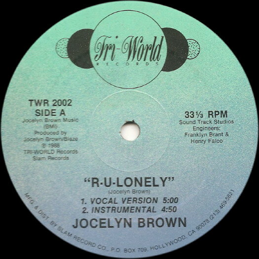 쥳ɥƥ ŷԾŹ㤨֡š12" Jocelyn Brown R-U-Lonely TWR2002 Tri - World Records /00250פβǤʤ770ߤˤʤޤ
