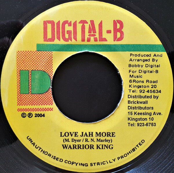 【中古】ジャマイカ7" Warrior King Love Jah More NONE Digital-B /00080