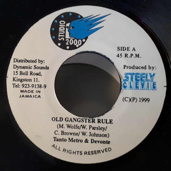 【中古】ジャマイカ7" Tanto Metro &amp; Devonte Old Gangster Rule NONE Studio 2000 /00080