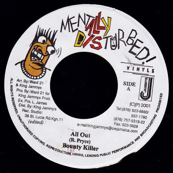 ジャマイカ7" Bounty Killer All Out NONE Mentally Disturbed Vinyls /00080