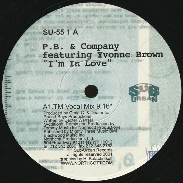 【中古】米12" P.B. & Company, Yvonne Brown Im In Love SU551 sub-urban /00250