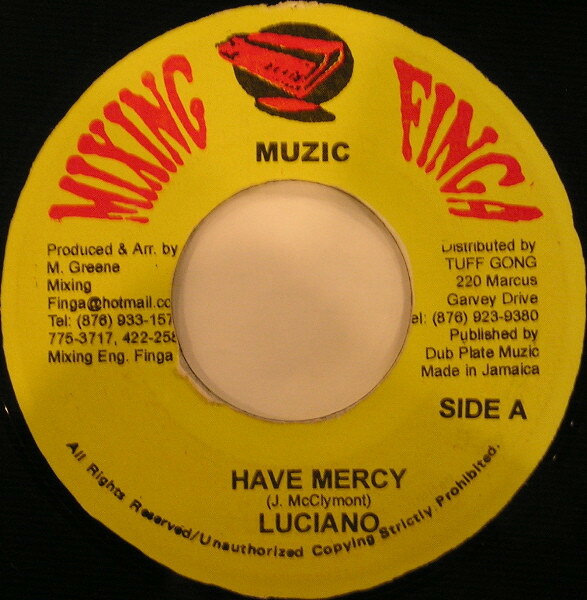 【中古】ジャマイカ7&quot; Luciano Have Mercy NONE Mixing Finga Muzic /00080