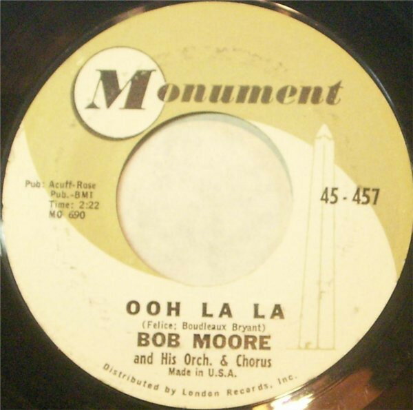 【中古】米7” Bob Moore & His Orchestra Ooh La La / Auf Wiedersehen Marlene 45457 Monument /00080